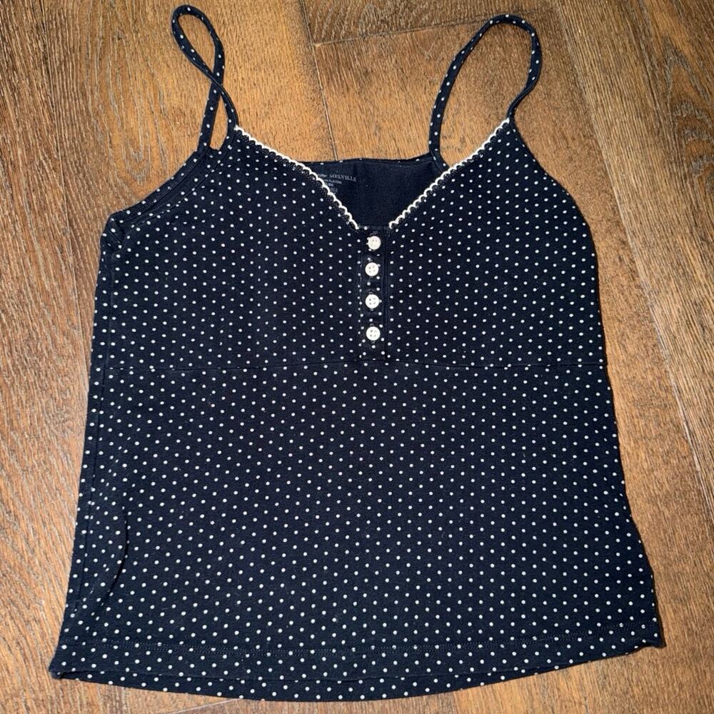 Brandy Melville Black White Polka Dot Camisole Tank Top